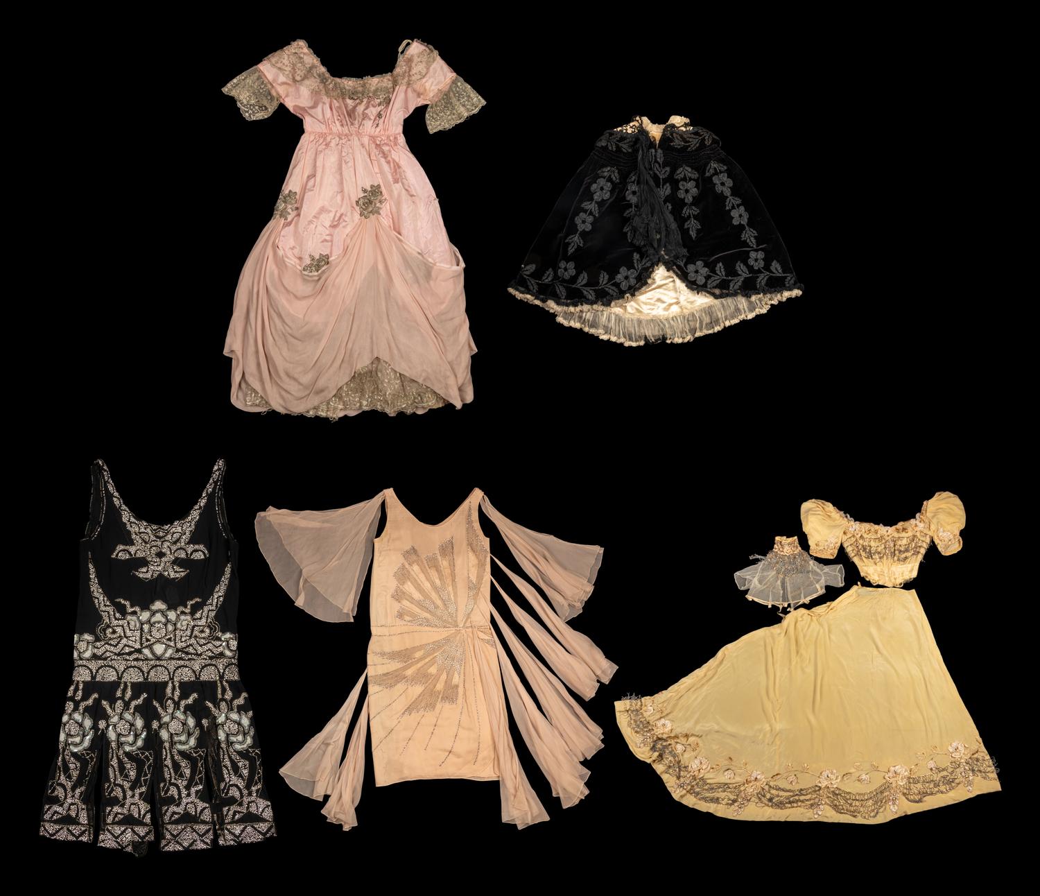 Five Haute Couture & High Fashion Designs:Henriette Favre, House of Beer & Lucien Lelong, 1890-1920s