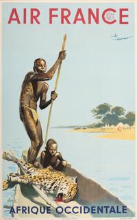 [TRAVEL]. BRENET, Albert, artist. Air France / Afrique Occidentale . Paris: Perceval, 1950.