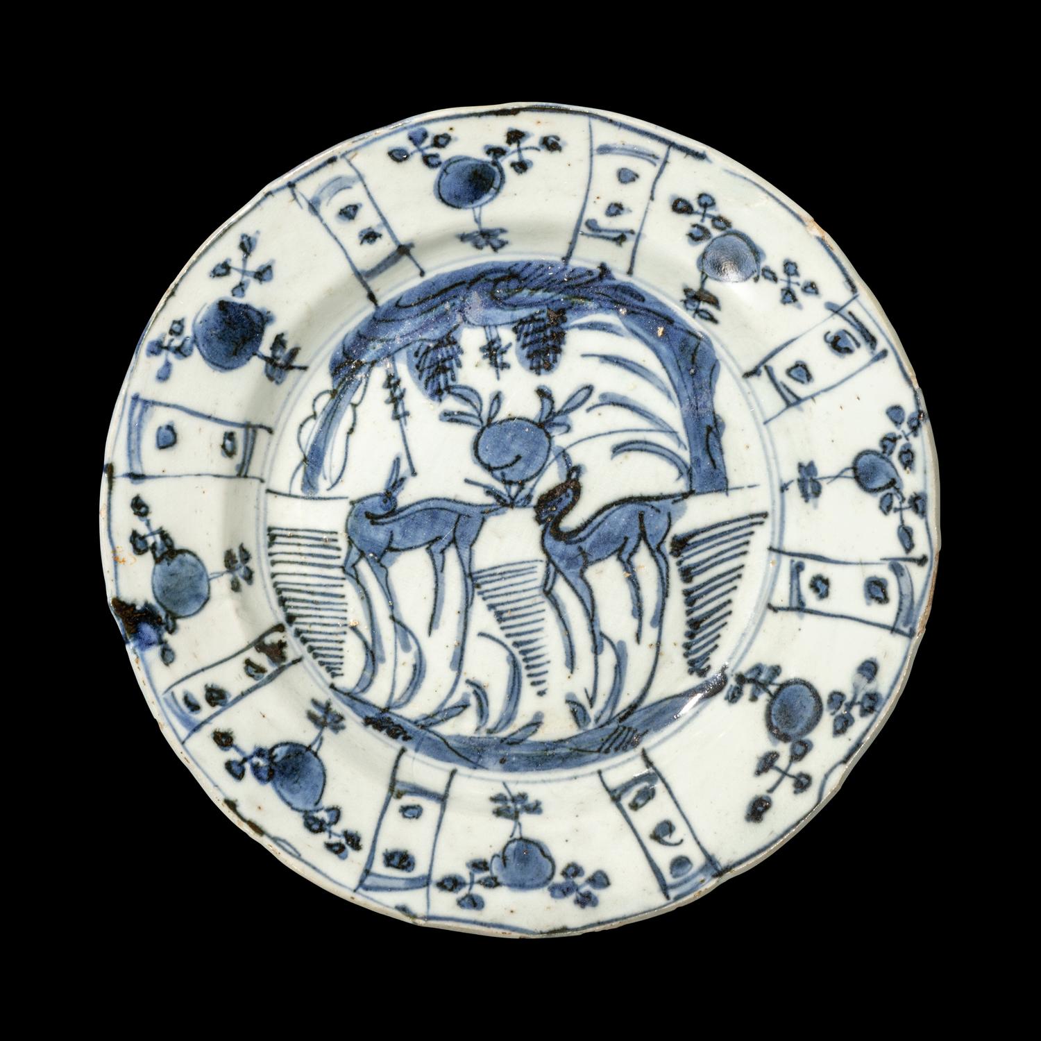 Eight Chinese Export Kraak Style Porcelain Plates