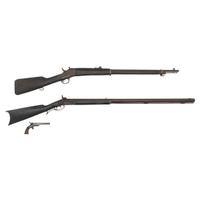 3 Antique Guns: Remington Rolling Block Rifle, Half-Stock Percussion Rifle, Allen & Wheelock Single Shot Pistol