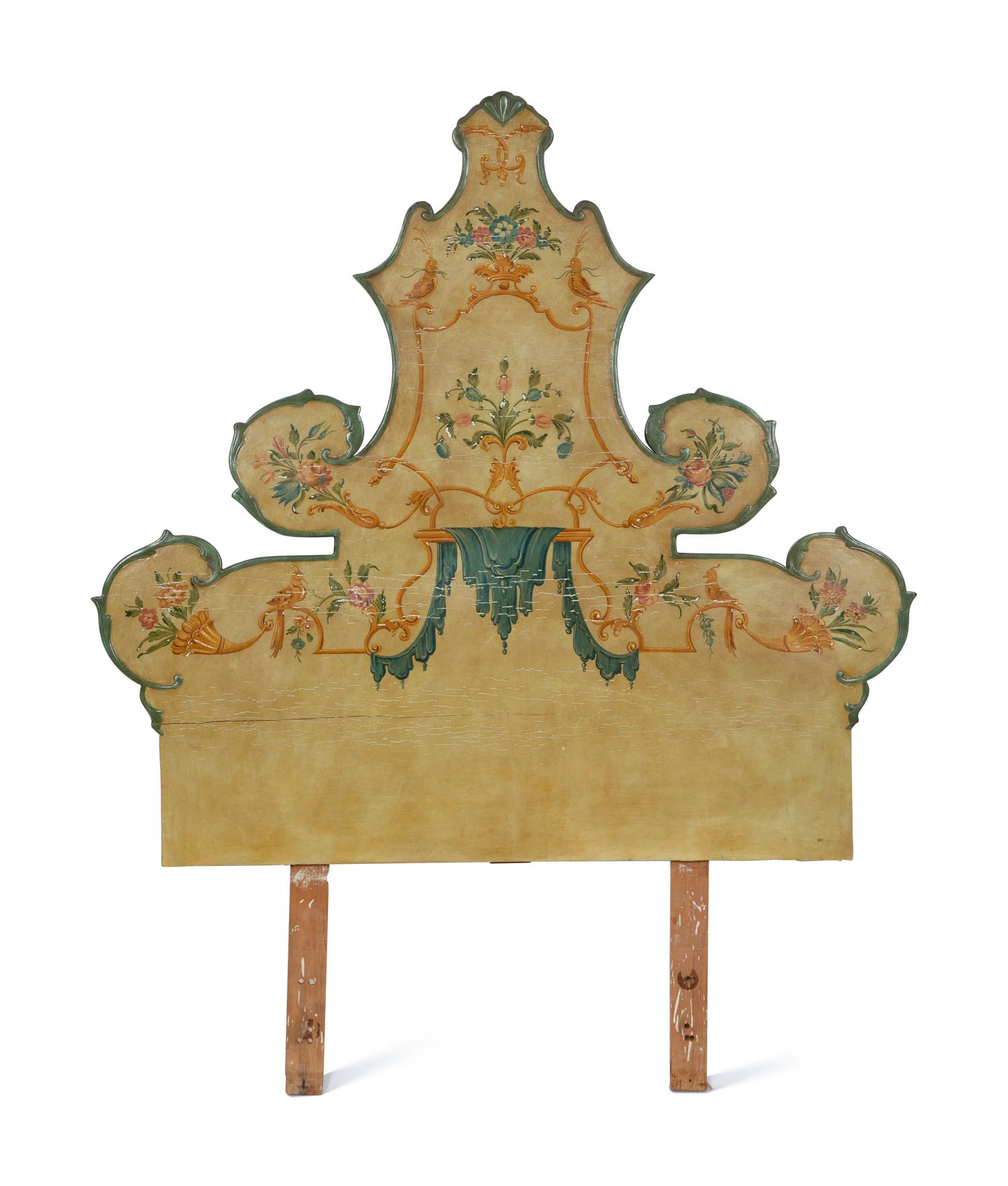 A Pair of Venetian Style Painted Headboards