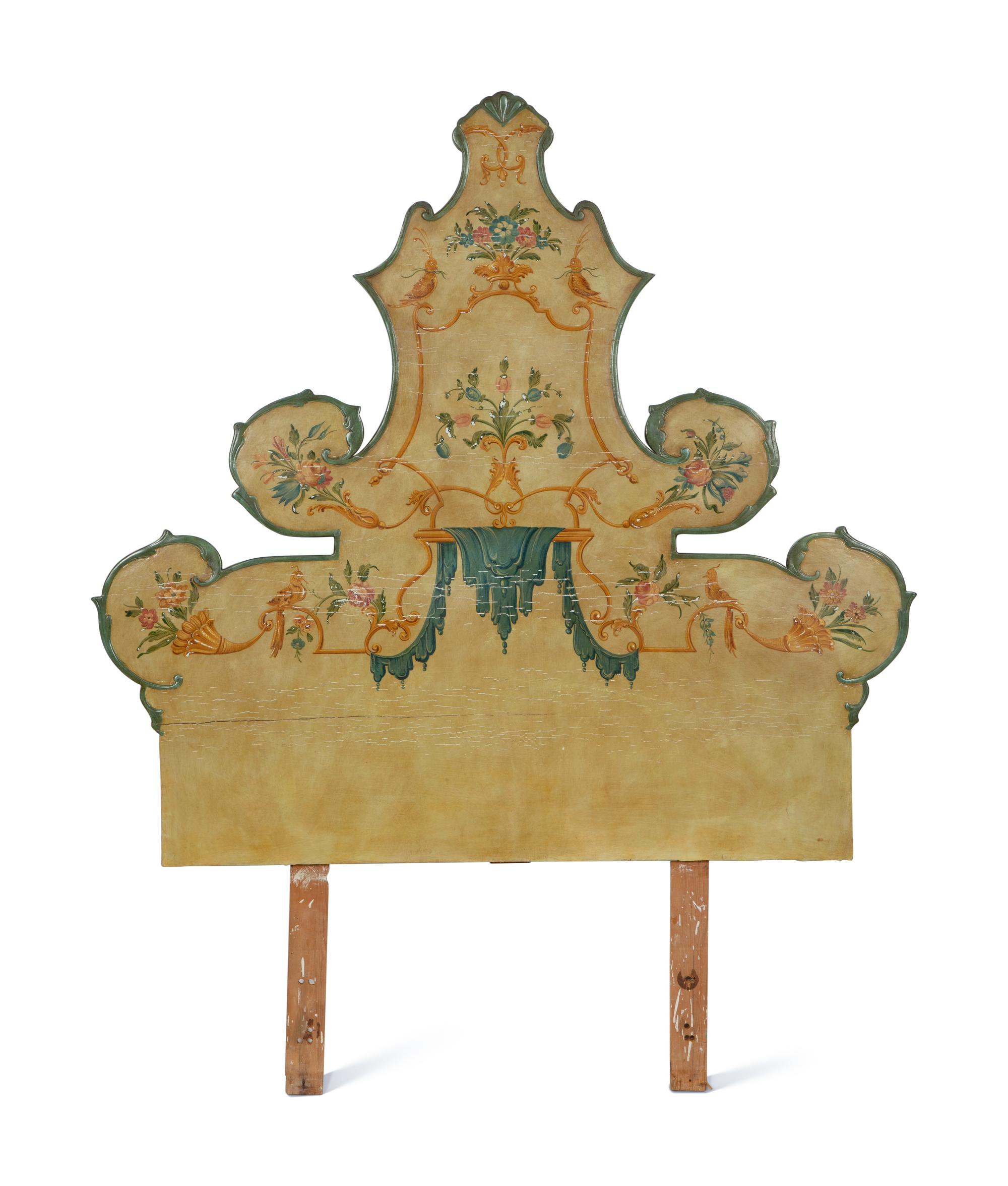A Pair of Venetian Style Painted Headboards