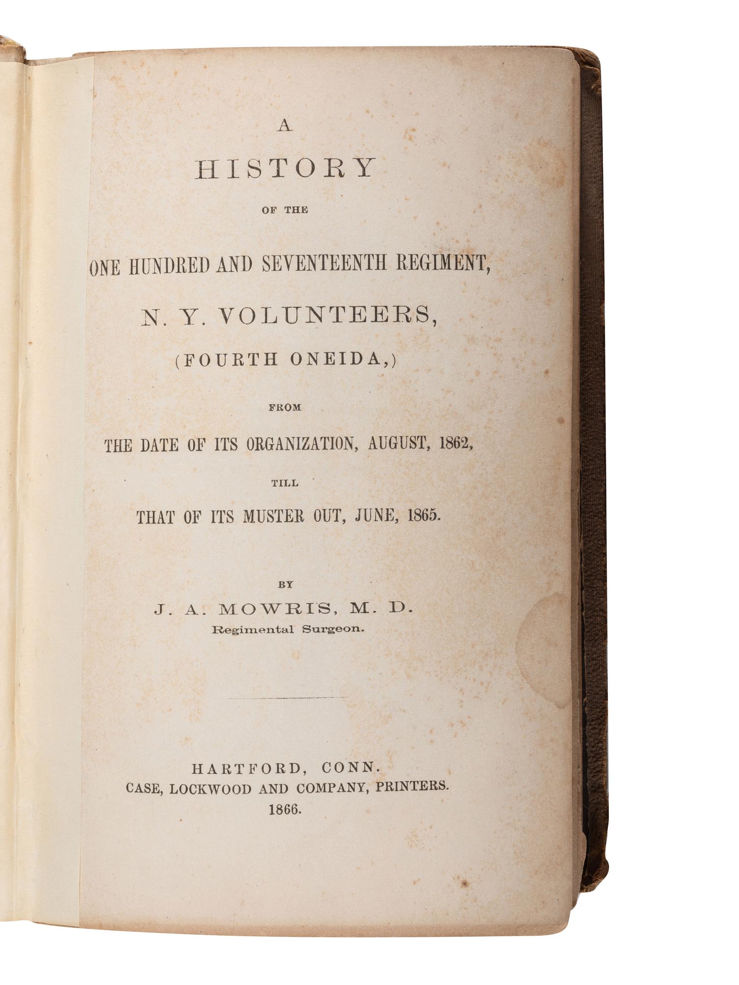 [CIVIL WAR - NEW YORK]. A group of New York regimental histories, comprising: