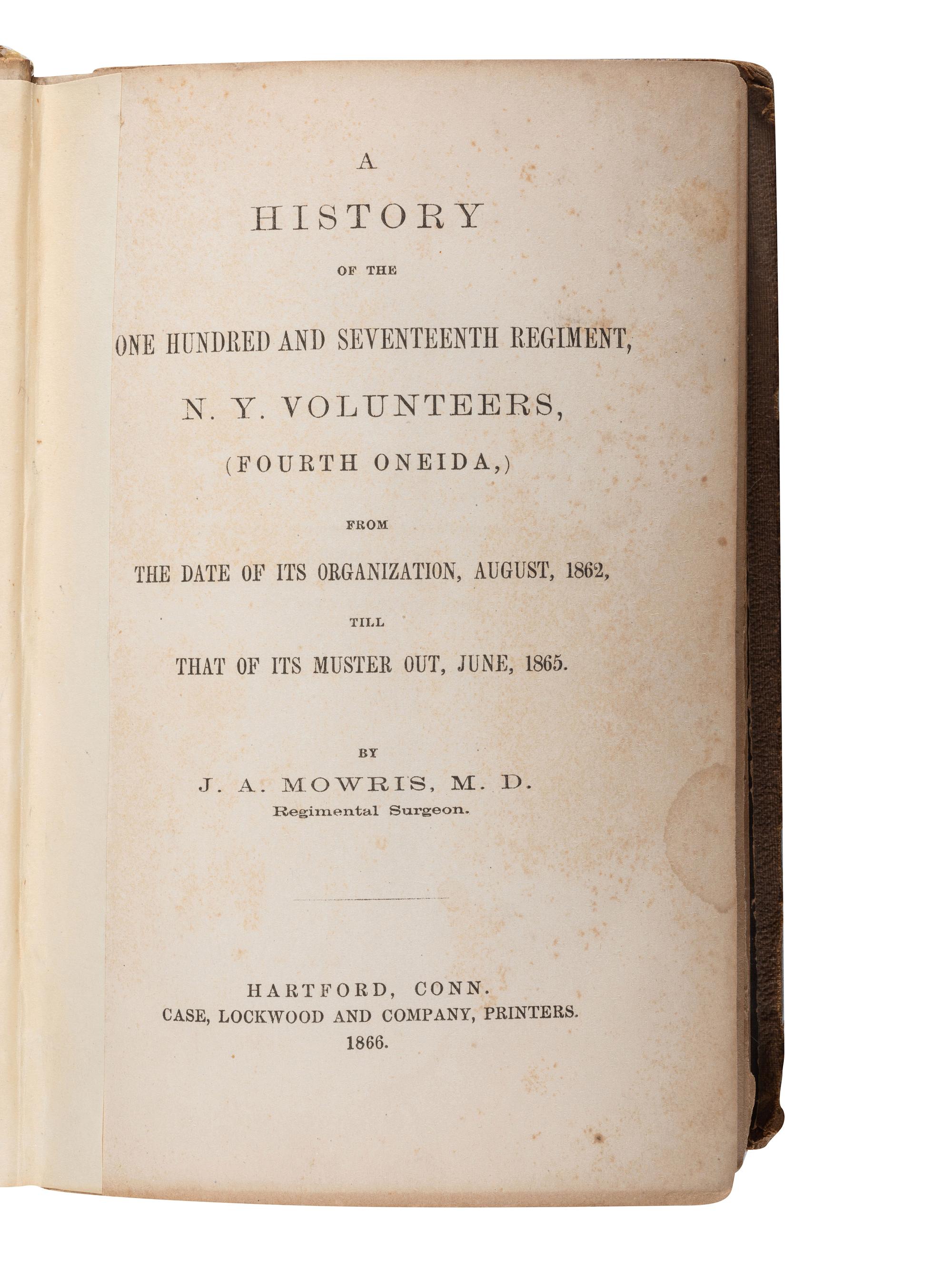 [CIVIL WAR - NEW YORK]. A group of New York regimental histories, comprising: