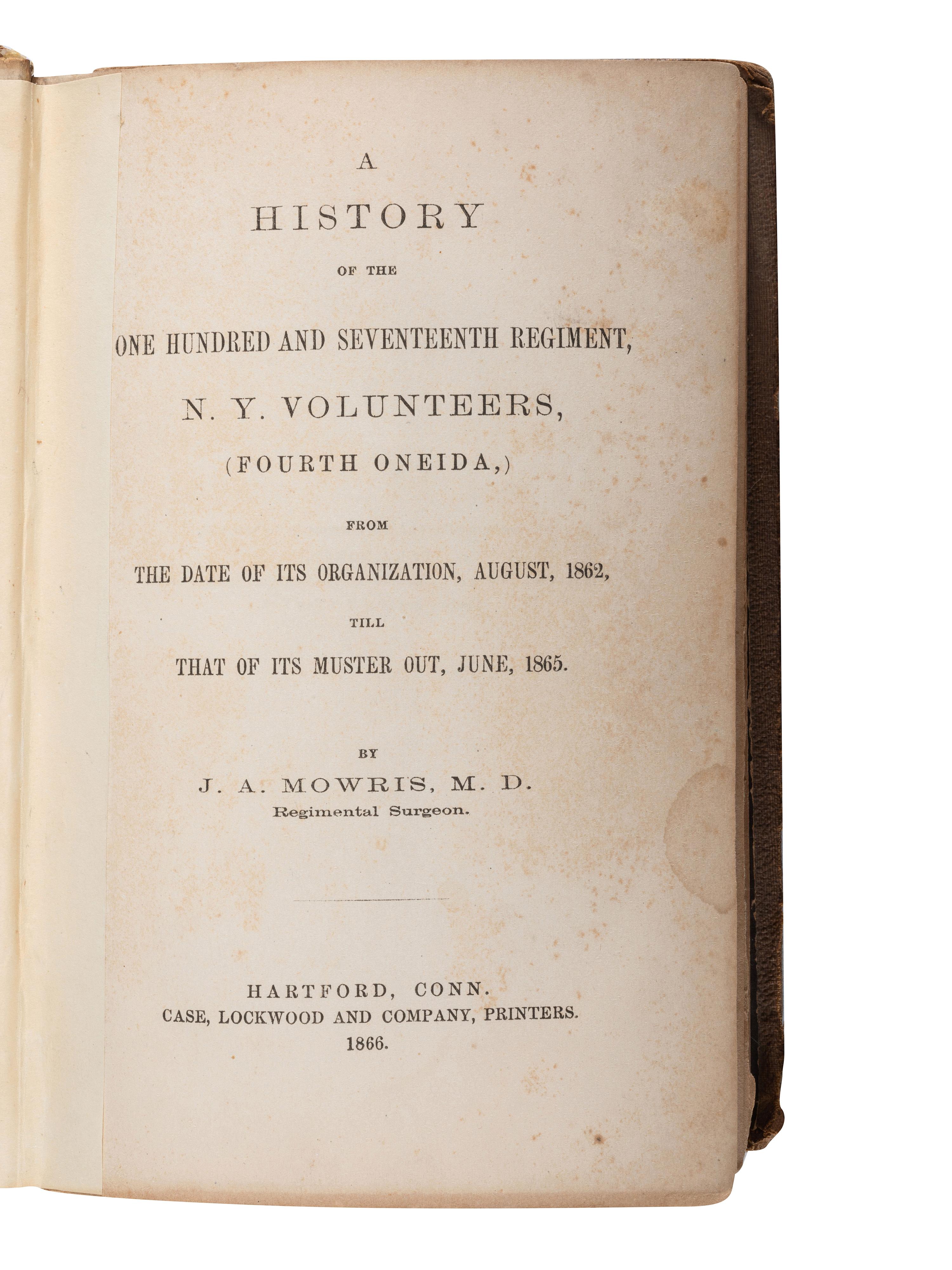 [CIVIL WAR - NEW YORK]. A group of New York regimental histories, comprising: