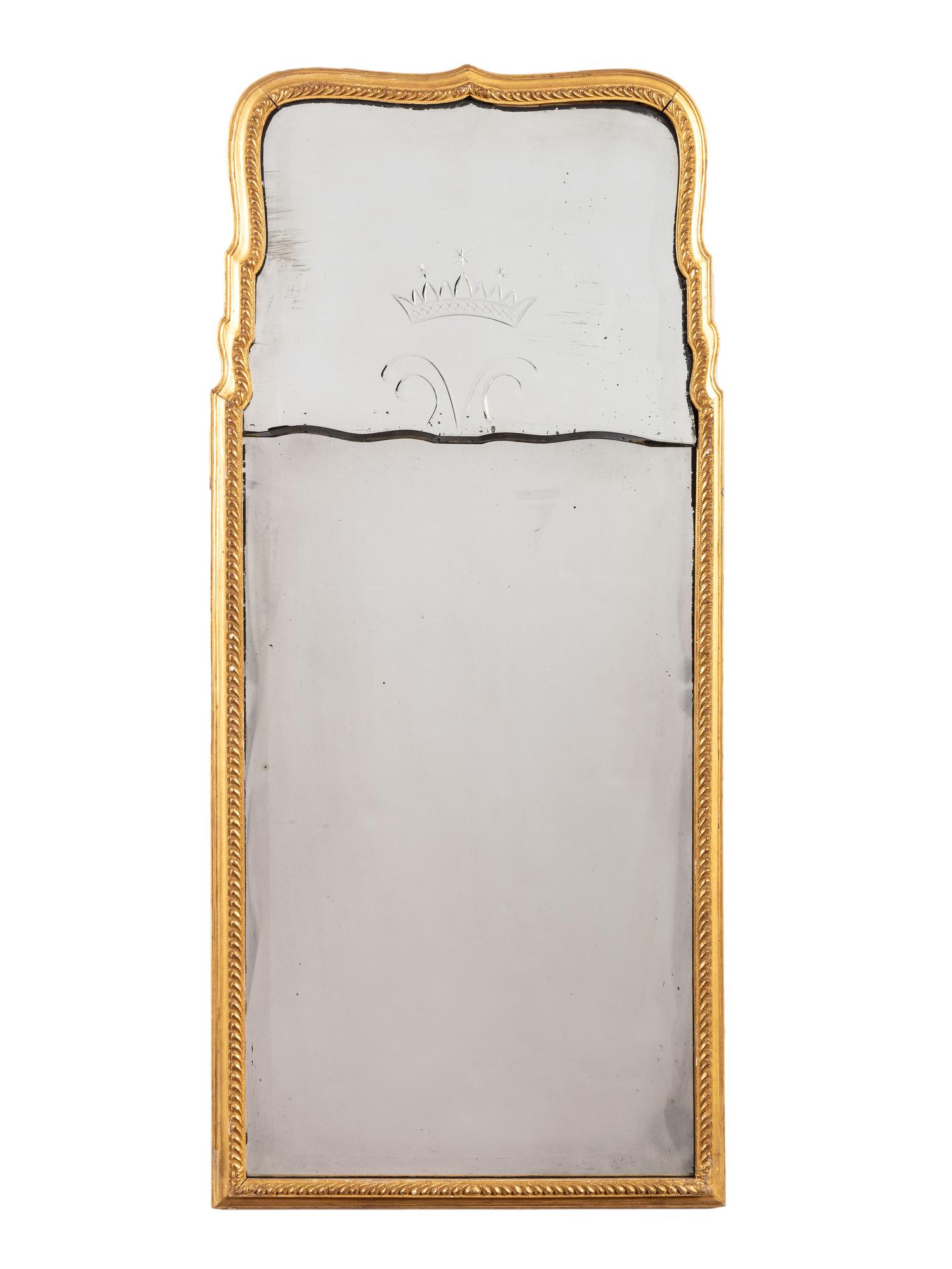 A Queen Anne Style Etched Mirror