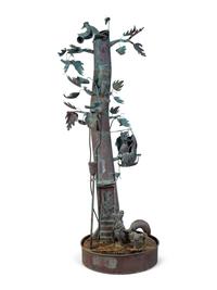 A Copper Fanciful Tree-Form Fountain