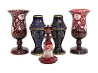 An Group of Continental Colored Glass Articles
