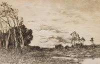 Henri Joseph Harpignies, (French, 1819-1916), Landscape, 1908