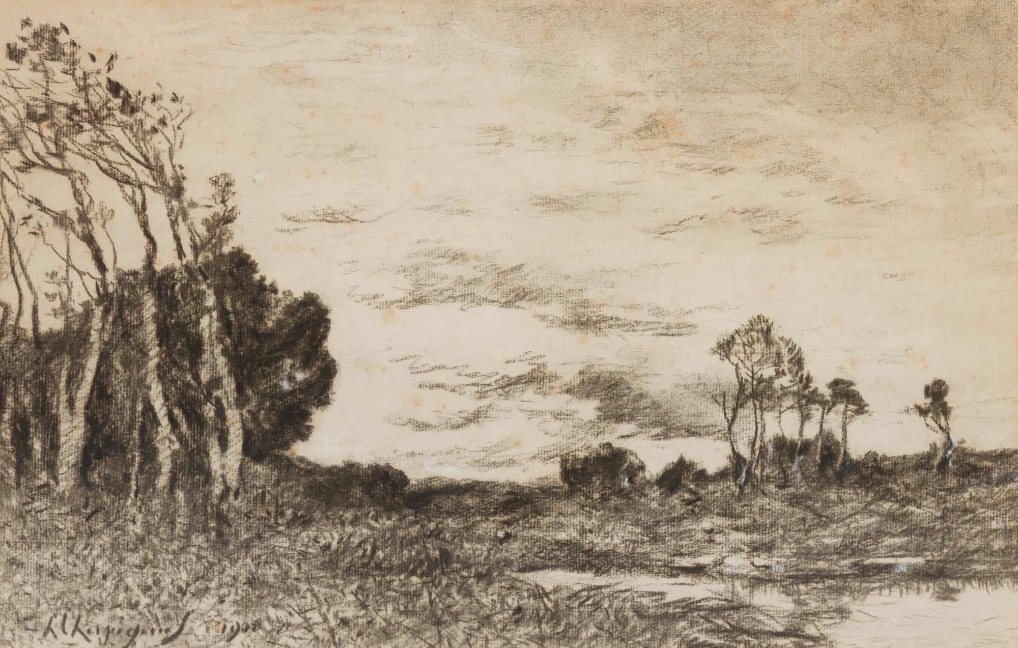Henri Joseph Harpignies, (French, 1819-1916), Landscape, 1908