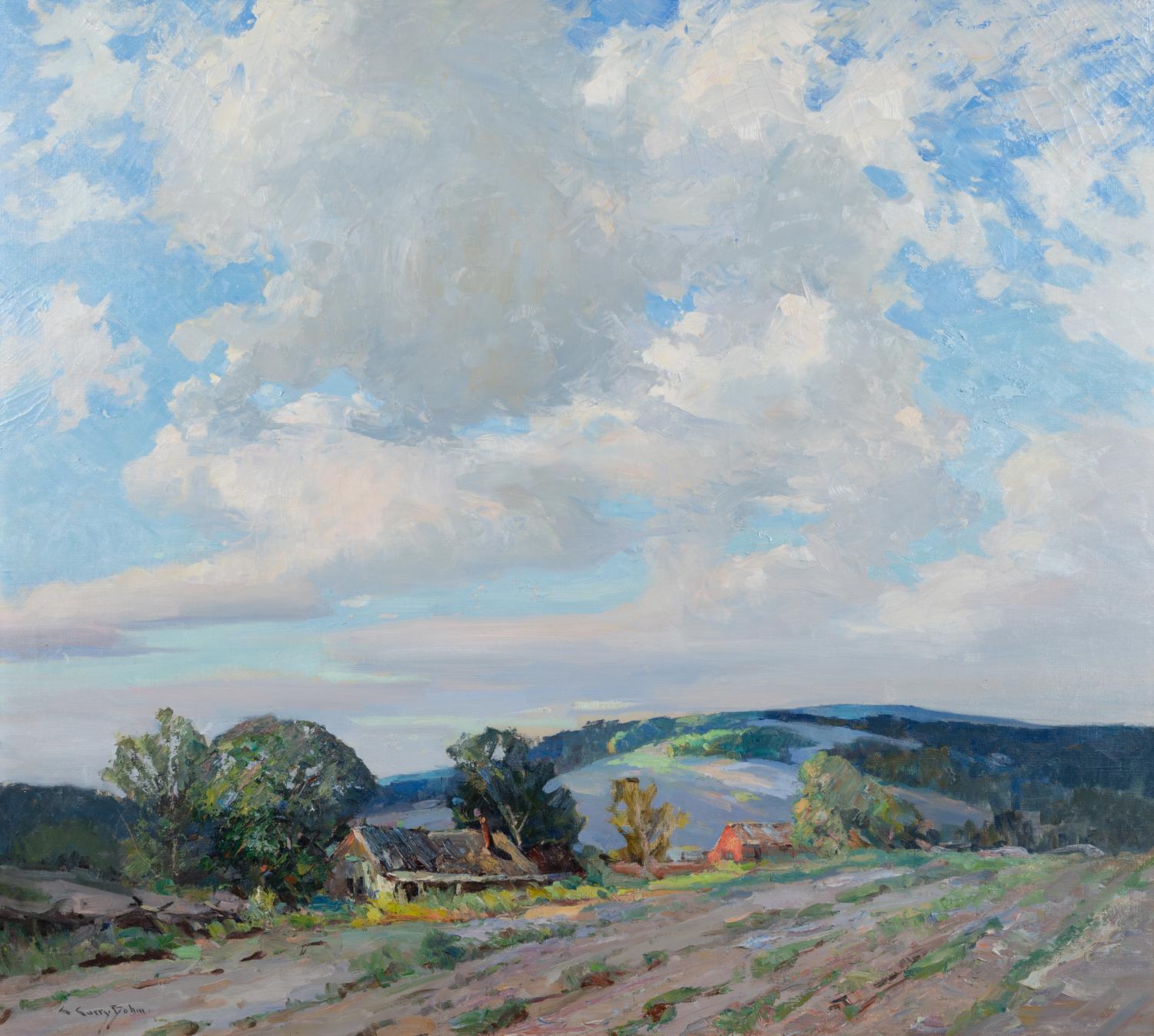Farm with Clouds and Sky