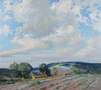 Farm with Clouds and Sky