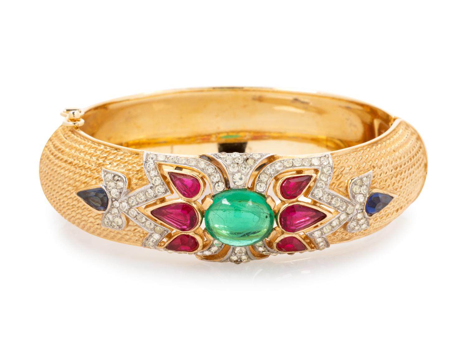 Four Pieces of Vintage Costume Jewelry; Three Trifari, One Schiaparelli, 1980-90s
