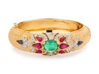 Four Pieces of Vintage Costume Jewelry; Three Trifari, One Schiaparelli, 1980-90s