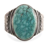 Sterling Silver and Kingman Turquoise Cuff Bracelet