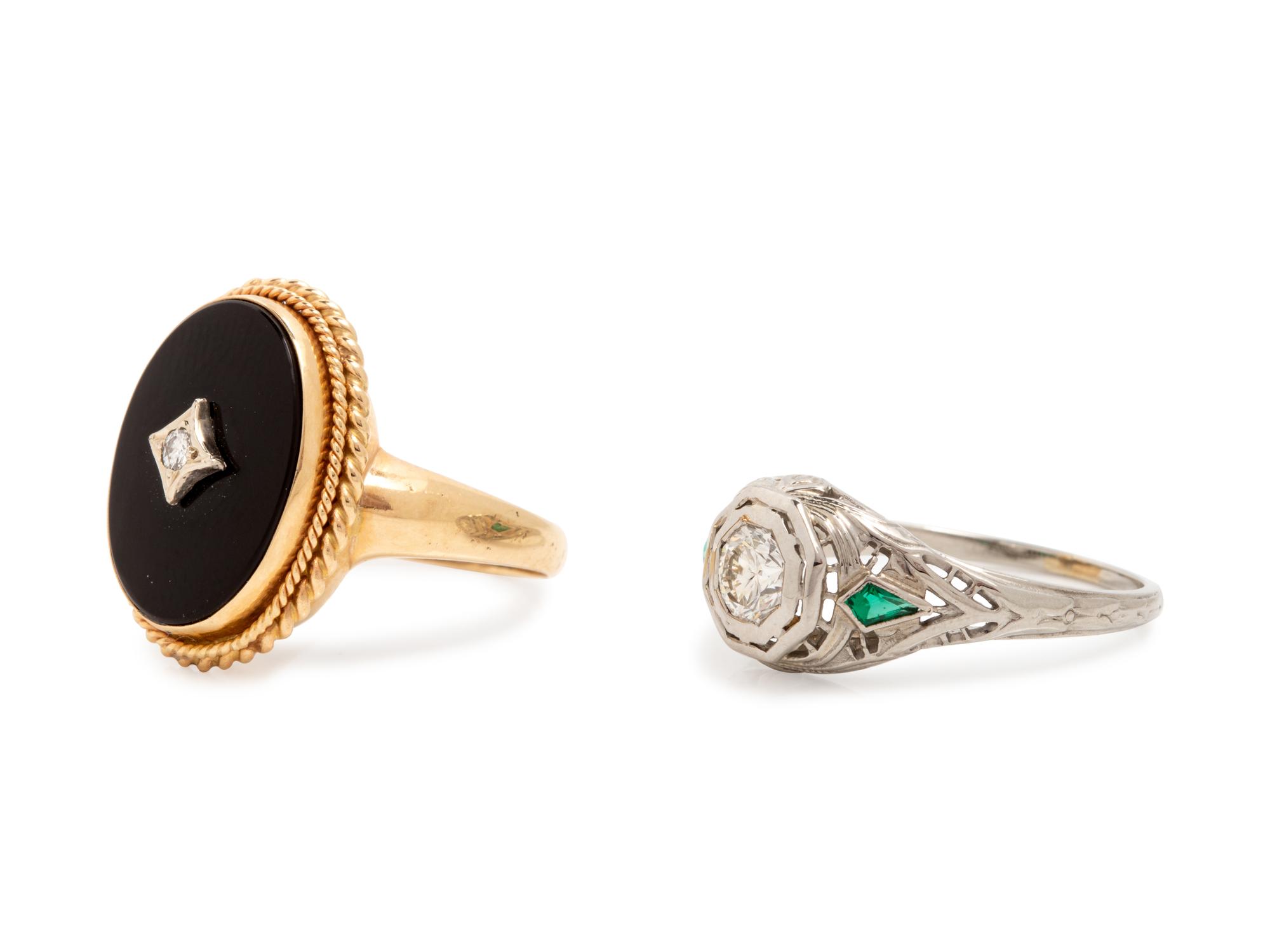 A Collection of Gold and Diamond Rings,