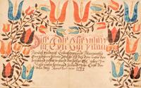 A Fraktur Marriage Record for Frederich Leibersperger and Hannah Margaret Hehns, Weisenberg Township, Northampton County, Pennsylvania, Dated 1784