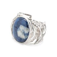STERLING SILVER AND SODALITE CUFF BRACELET