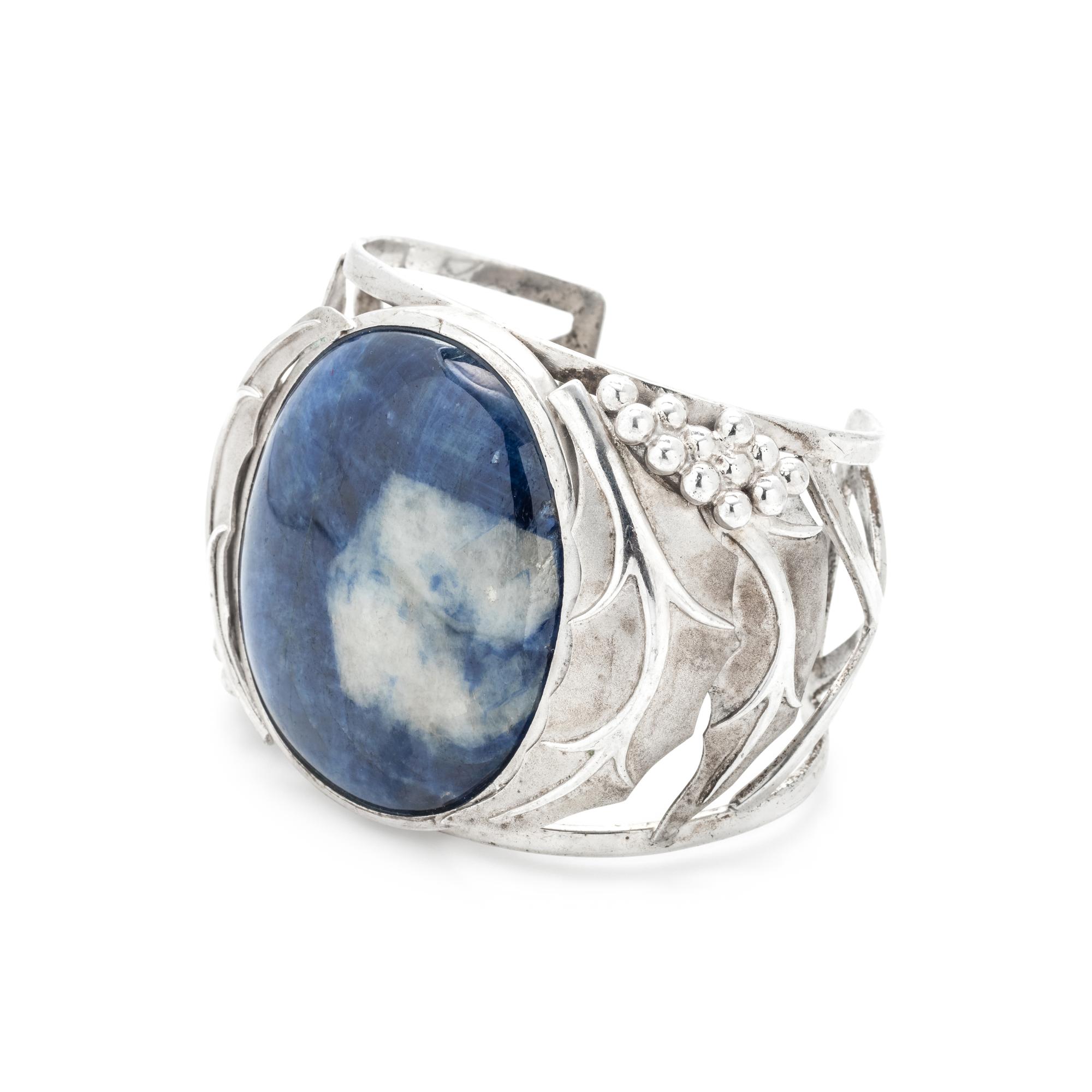 STERLING SILVER AND SODALITE CUFF BRACELET