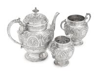 A Scottish Edwardian Silver Three-Piece Tea Service