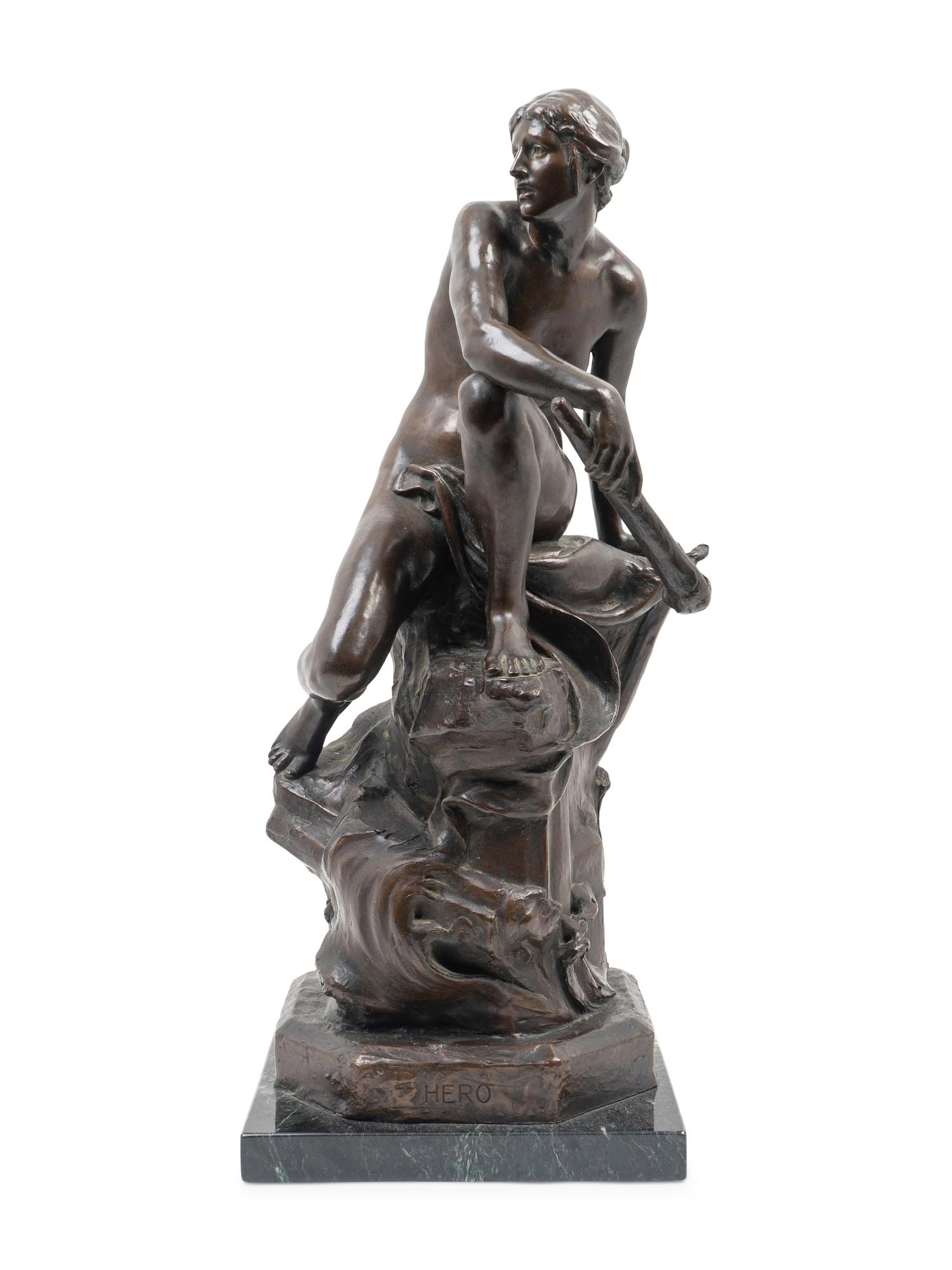An English Patinated Bronze Figure: Hero — 19TH CENTURY