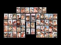 A Group of 53 1953 Bowman Color Baseball Cards Including Hall of Famers and Rookies,