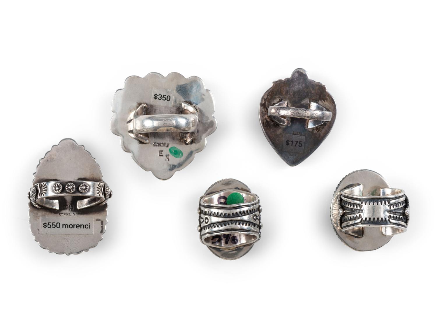 Navajo Sterling Silver Rings, with Inlay
