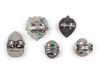 Navajo Sterling Silver Rings, with Inlay