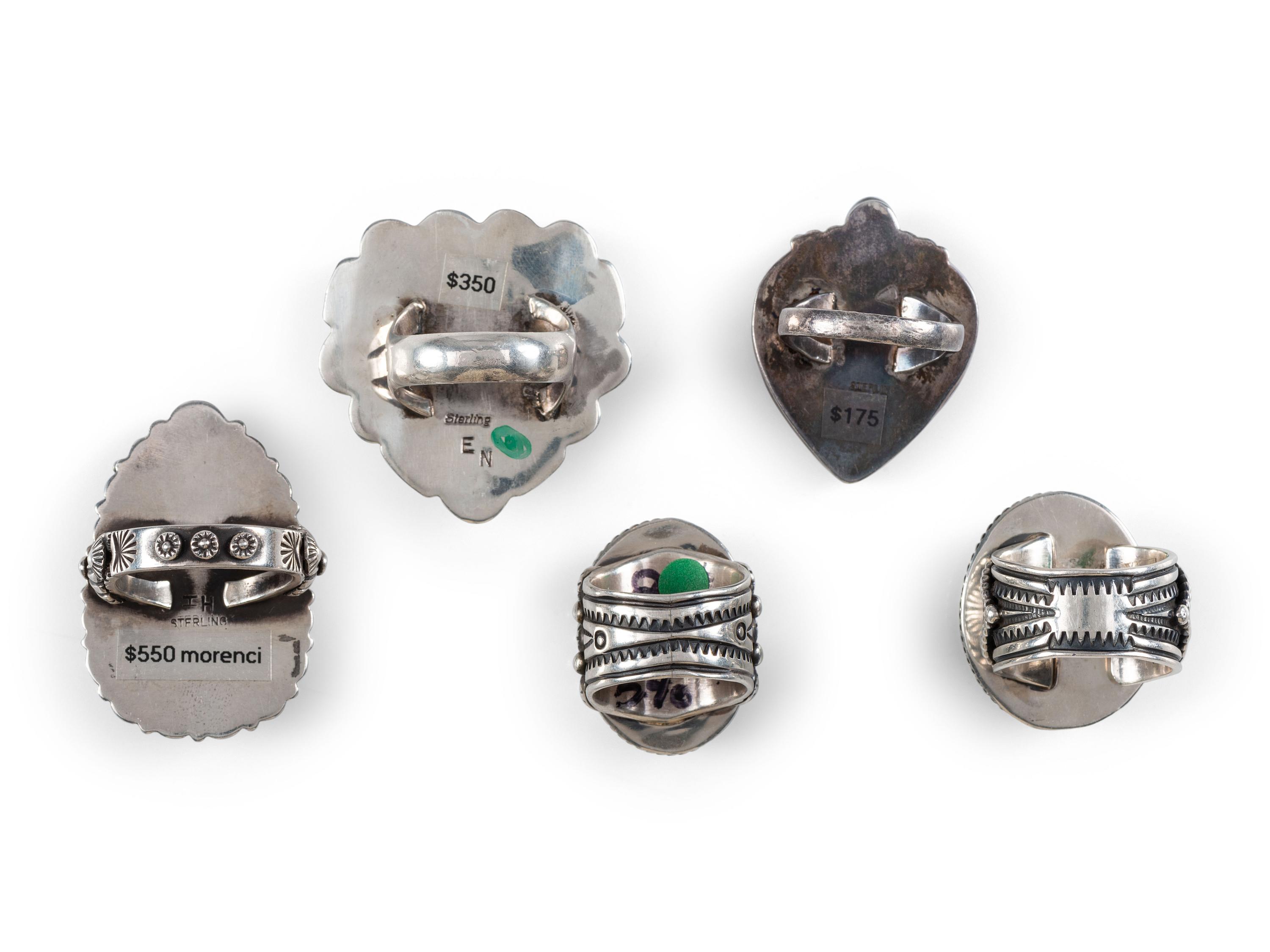 Navajo Sterling Silver Rings, with Inlay