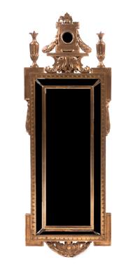 An Italian Giltwood Pier Mirror, Height 54 x width 18 1/2 inches.