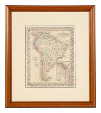 WILLIAMS, W. Map of South America showing its Political Divisions . Philadelphia: N.d. Plate 103. 23 ¼ x 20 ½ in.