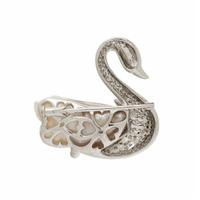 CULTURED PEARL AND DIAMOND SWAN BROOCH