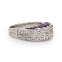 Io Sì by Stefan Hafner, Carved Amethyst, Diamond, and White Gold Ring