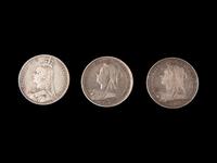 [GREAT BRITAIN] Three Queen Victoria Crowns (1891, 1893, 1895) ; Three Coins Total