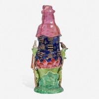 A Chinese export porcelain famille rose-decorated figure of Guanyin and child 粉彩出口瓷观音送子 Qing Dynasty ?