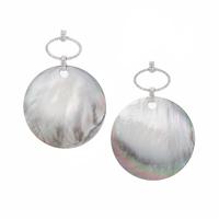 Mother-of-Pearl, Diamond, and White Gold Pendant Earrings
