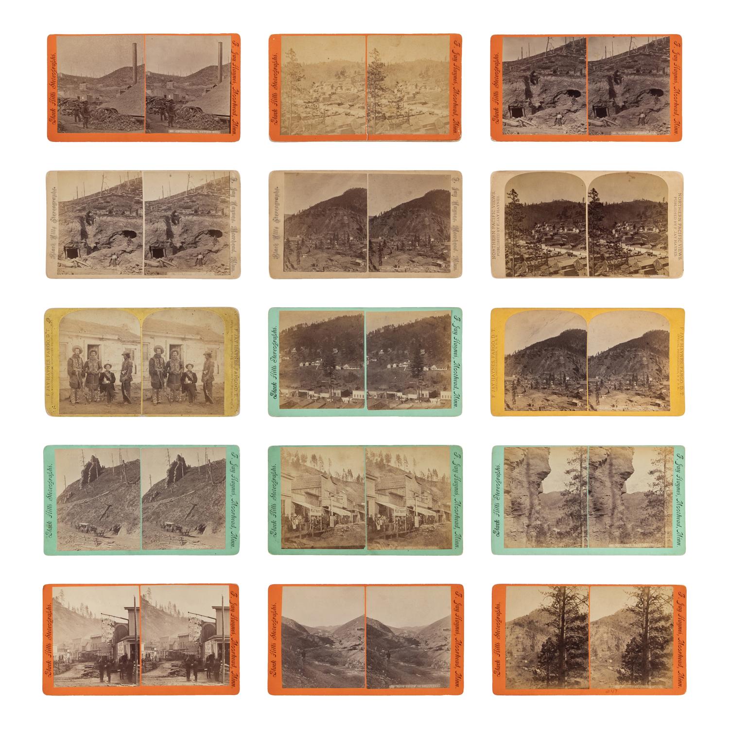 Haynes, F. Jay (1853-1921). A group of 15 stereoviews of Deadwood, Dakota Territory.