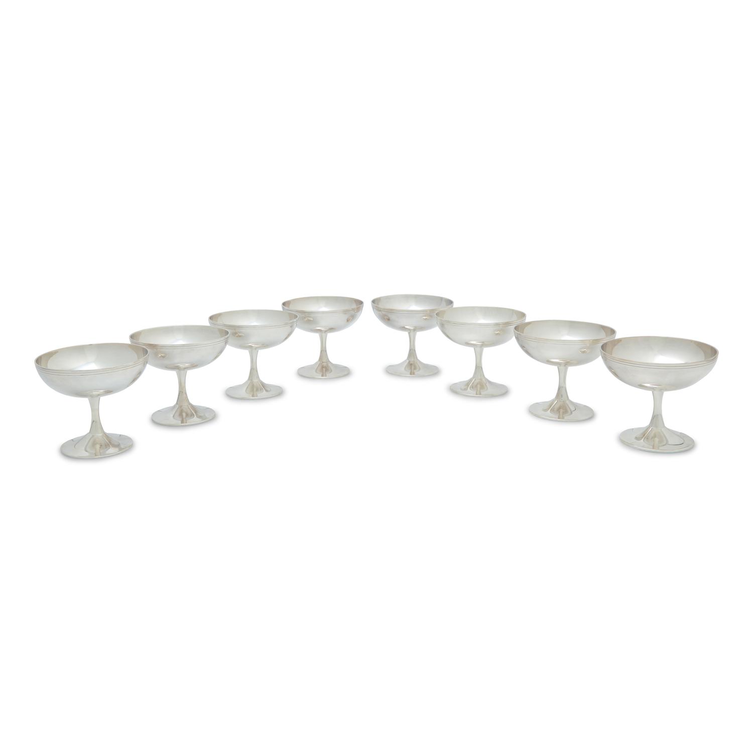 A Set of Eight Christofle Silver-Plate Sorbet Coupes