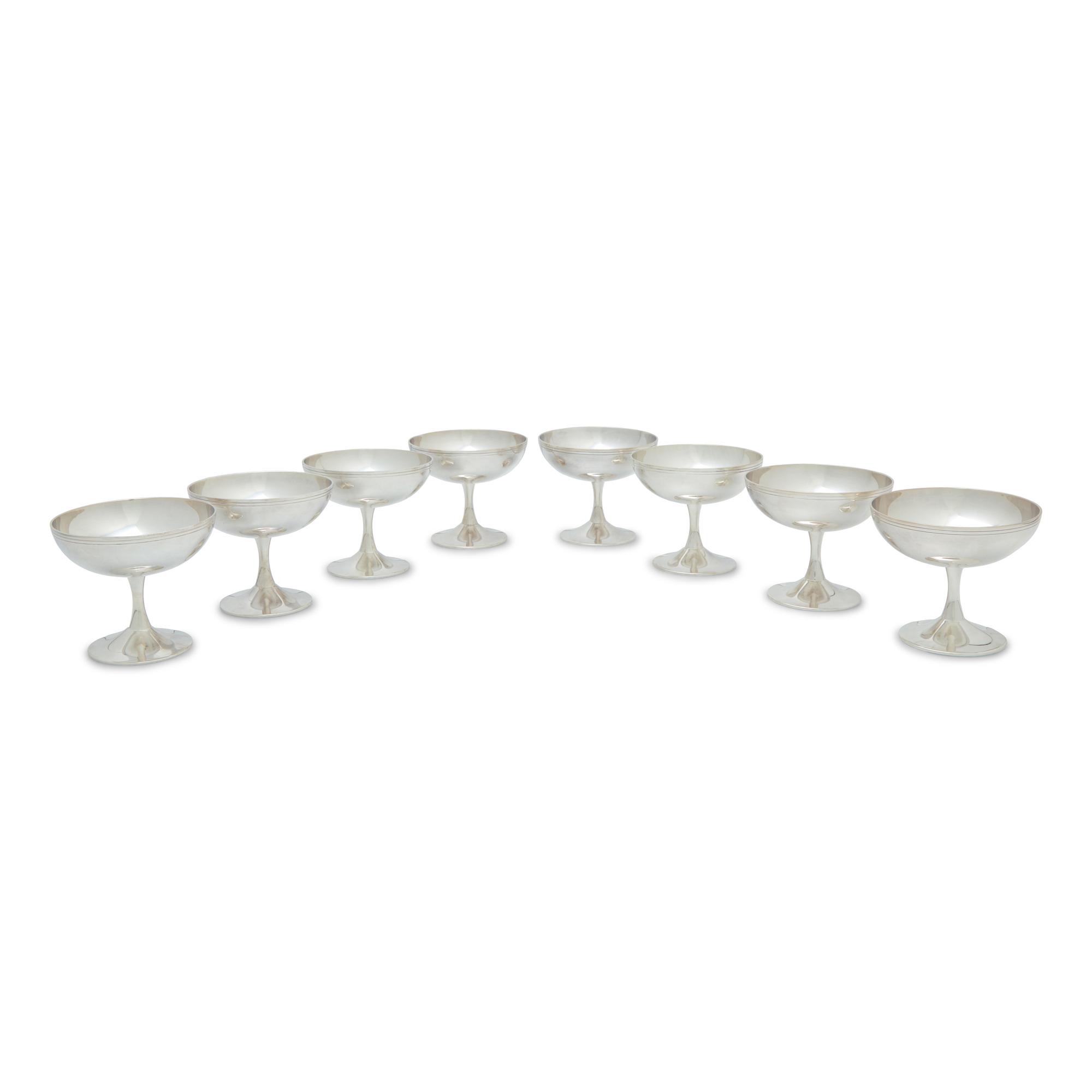 A Set of Eight Christofle Silver-Plate Sorbet Coupes