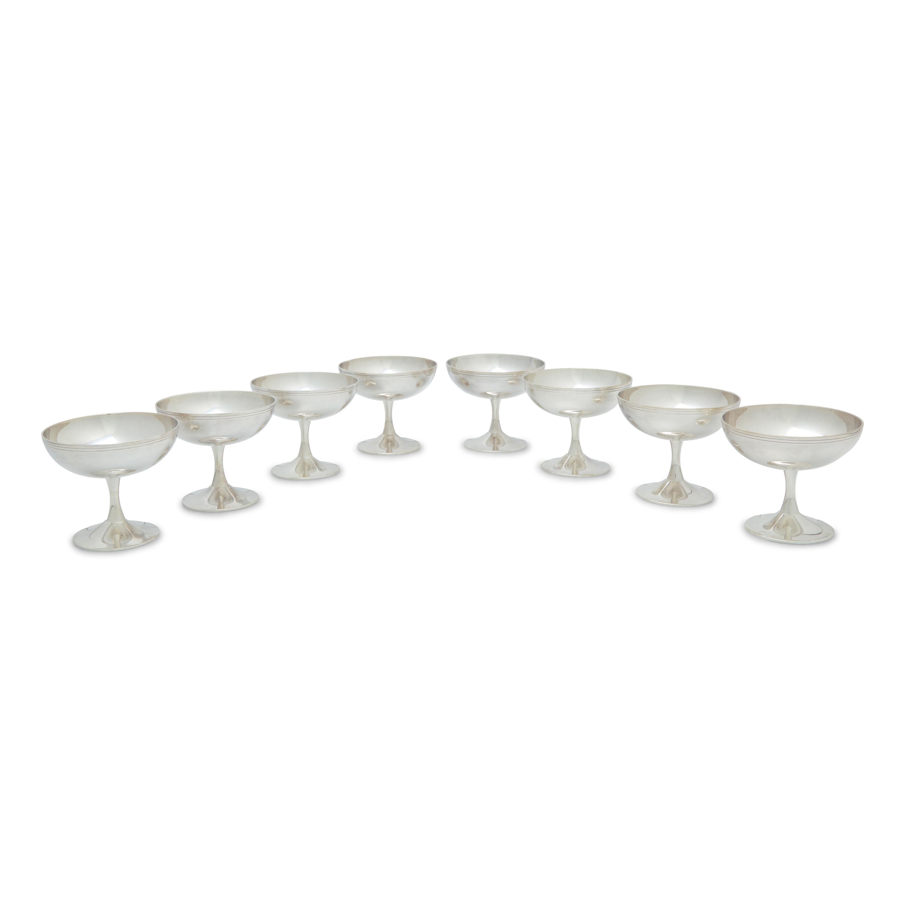 A Set of Eight Christofle Silver-Plate Sorbet Coupes