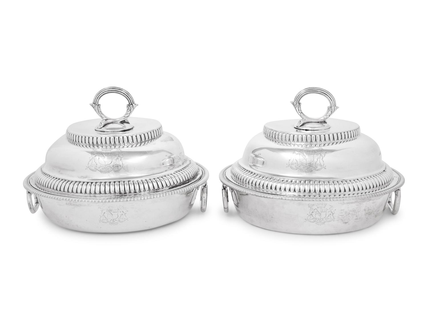 A Pair of George III Silver Covered Entrée Dishes
