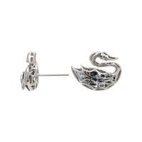 DIAMOND AND SAPPHIRE SWAN EARRINGS