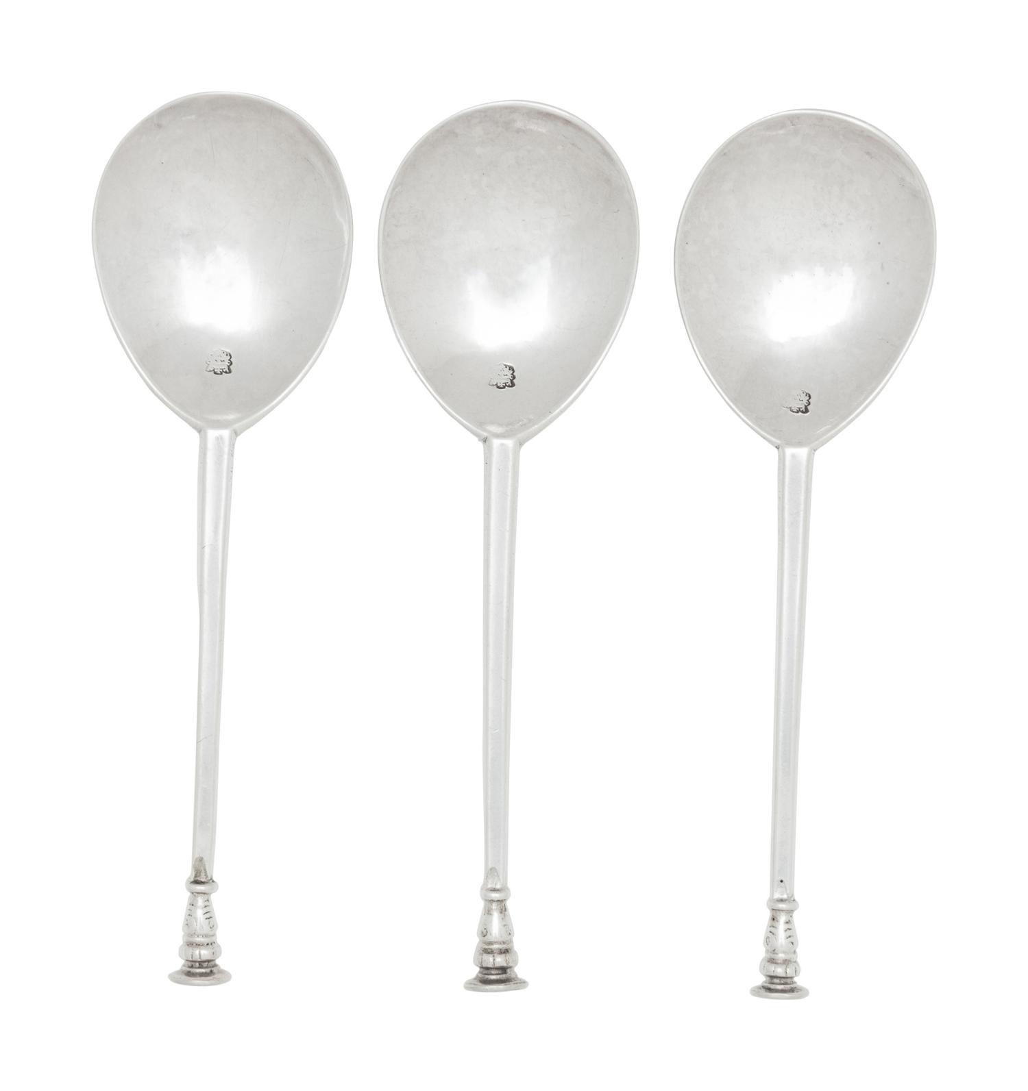 A Set of Three James I Silver Seal Top Spoons