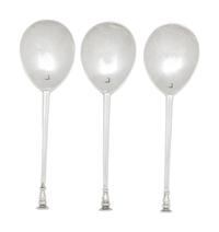 A Set of Three James I Silver Seal Top Spoons