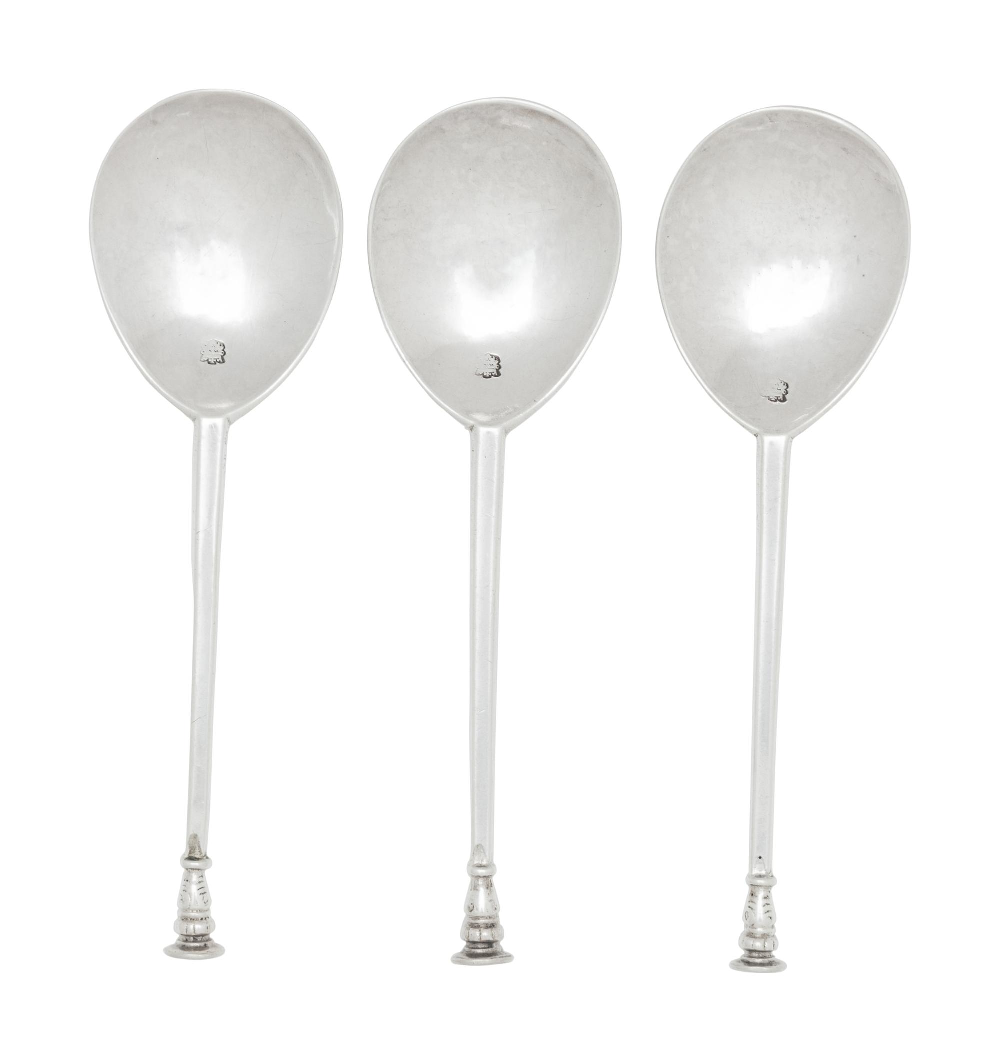A Set of Three James I Silver Seal Top Spoons