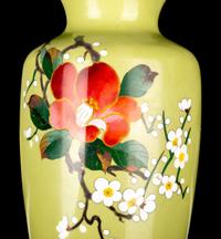 Five Japanese Yellow Ground Cloisonné Vases