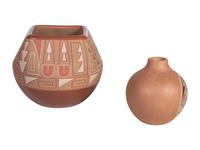 Santa Clara and San Ildefonso Pottery Jars