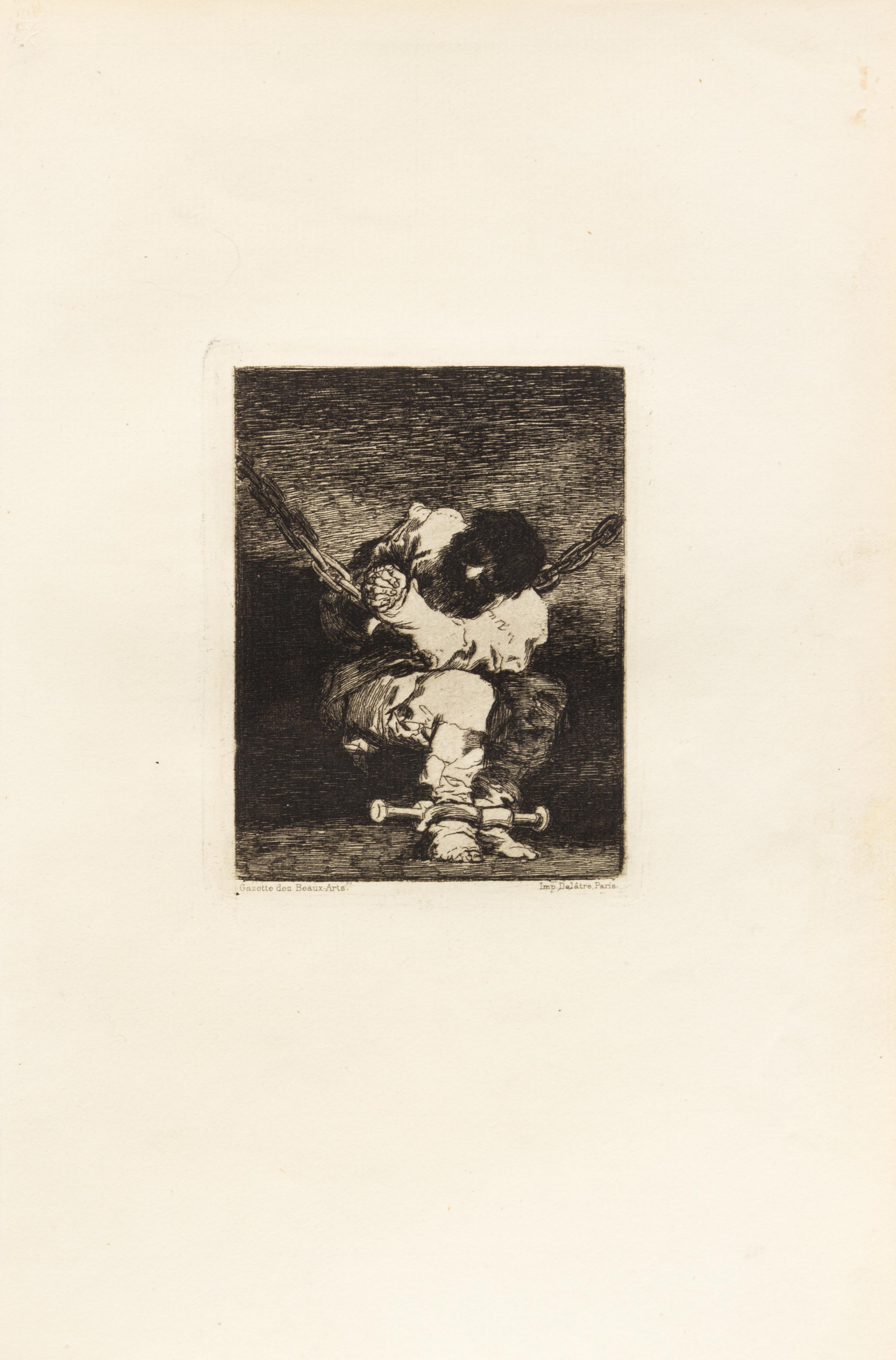 Francisco Goya, (Spanish, 1746-1828), A group of 3 prints including Tan bárbara la Seguridad come el Delito ('The Little Prisoner'), c.