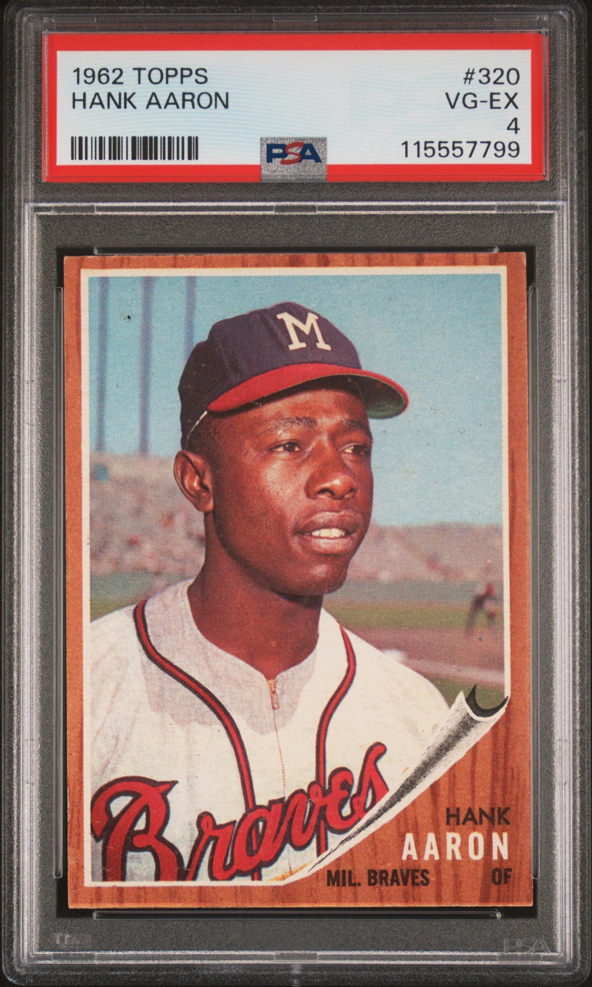 A 1962 Topps Hank Aaron Baseball Card No. 320 (PSA 4 VG-EX) from The Collection of David Eisenhower