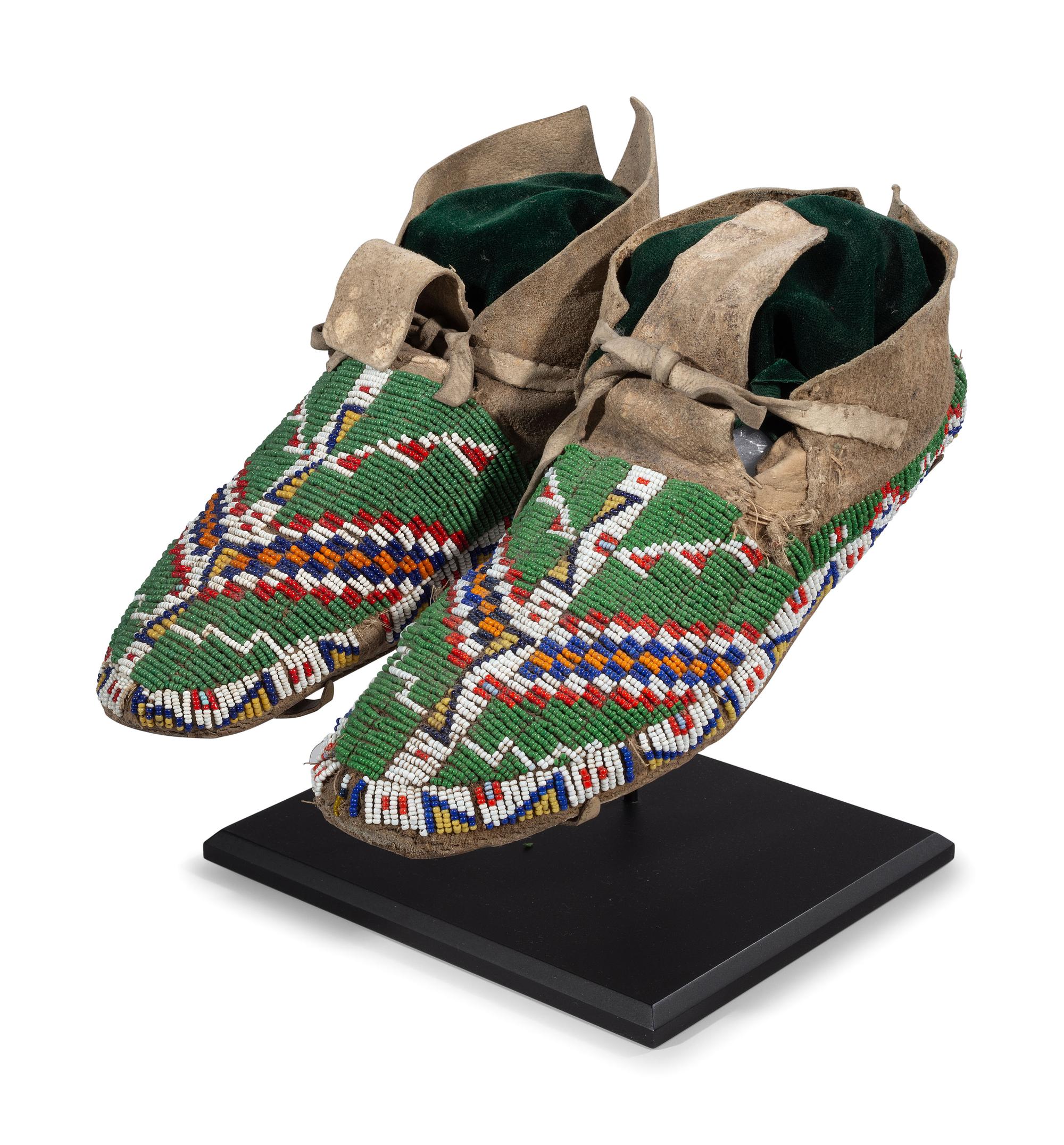 Cheyenne Beaded Hide Moccasins